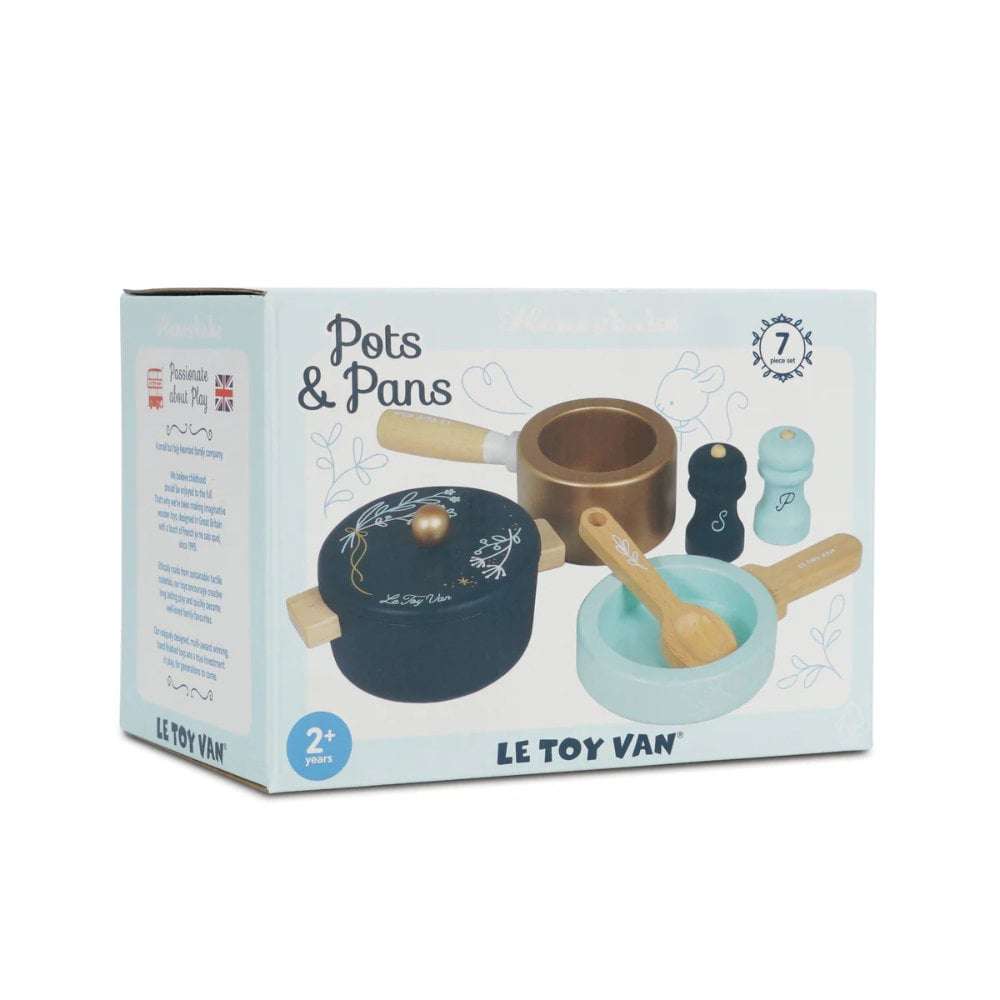 Wooden Pots &amp; Pans Kitchen Accessories - 7pcs