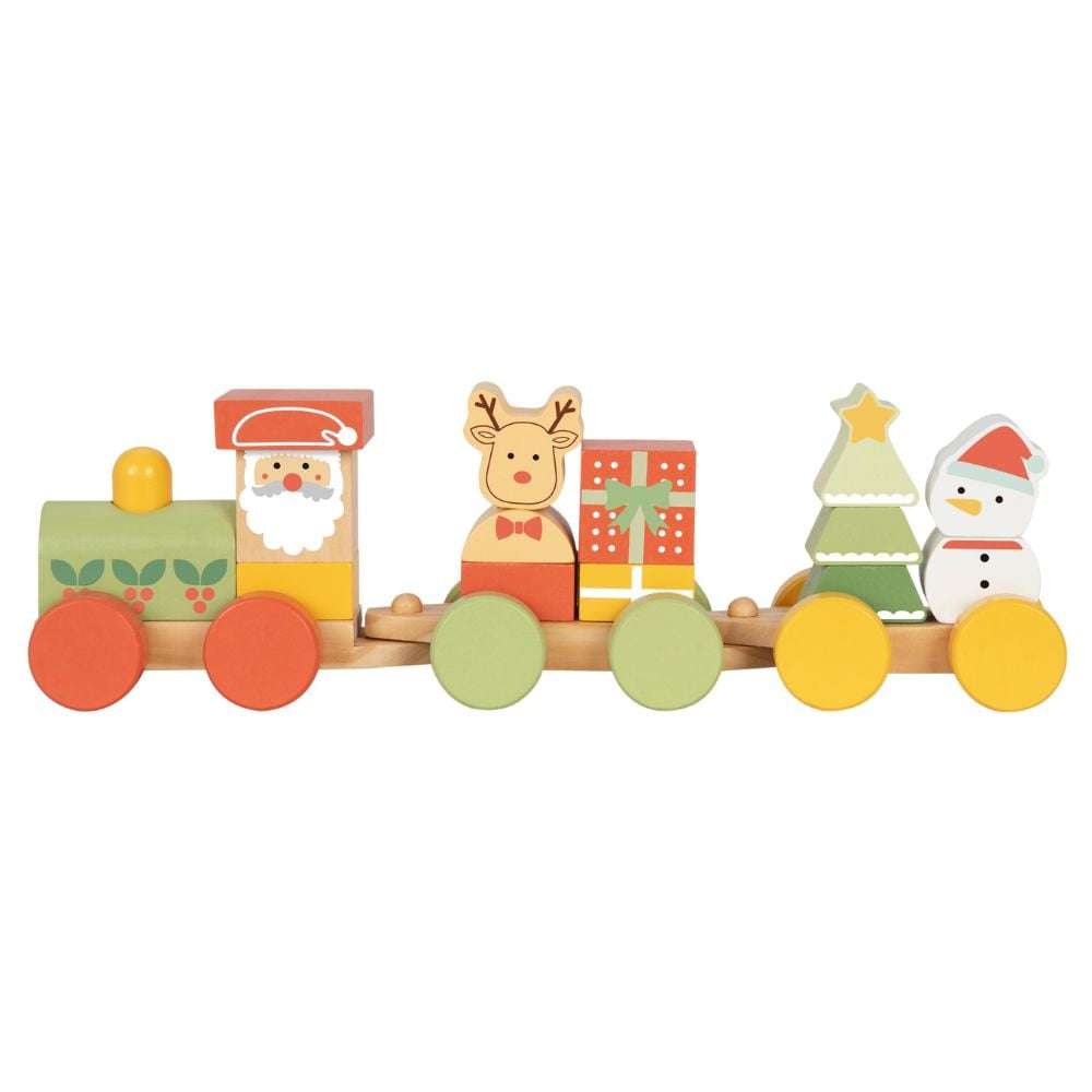 Wooden Christmas Stacking Train