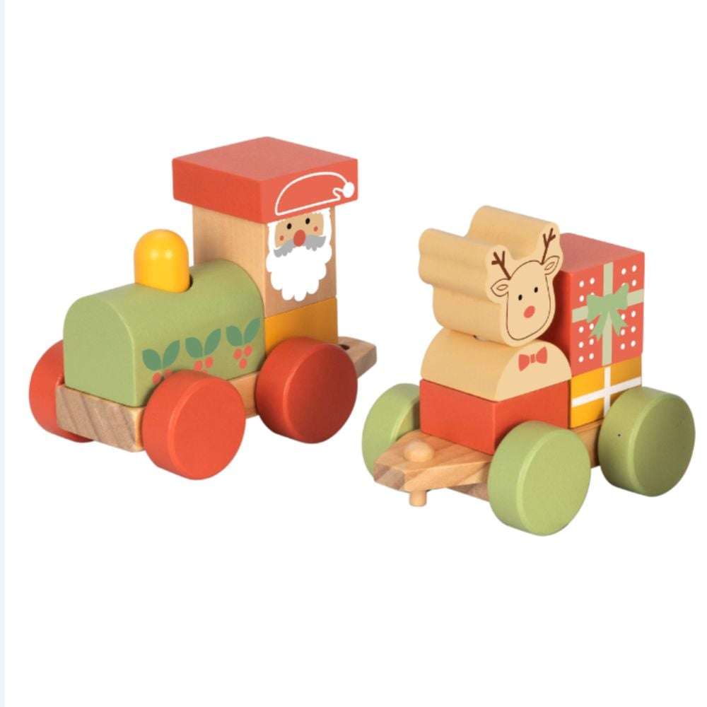Wooden Christmas Stacking Train