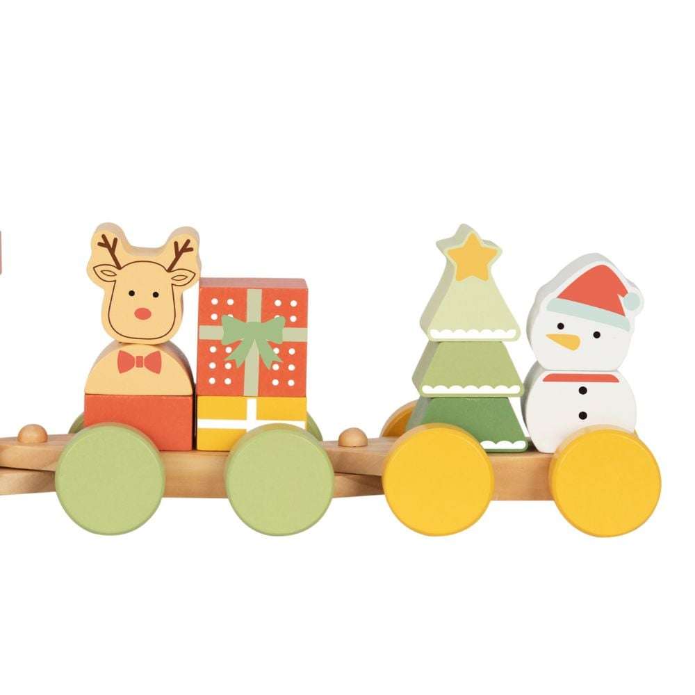Wooden Christmas Stacking Train