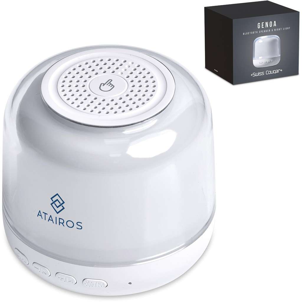 Swiss Cougar Genoa Bluetooth Speaker &amp; Night Light SOLID WHITE