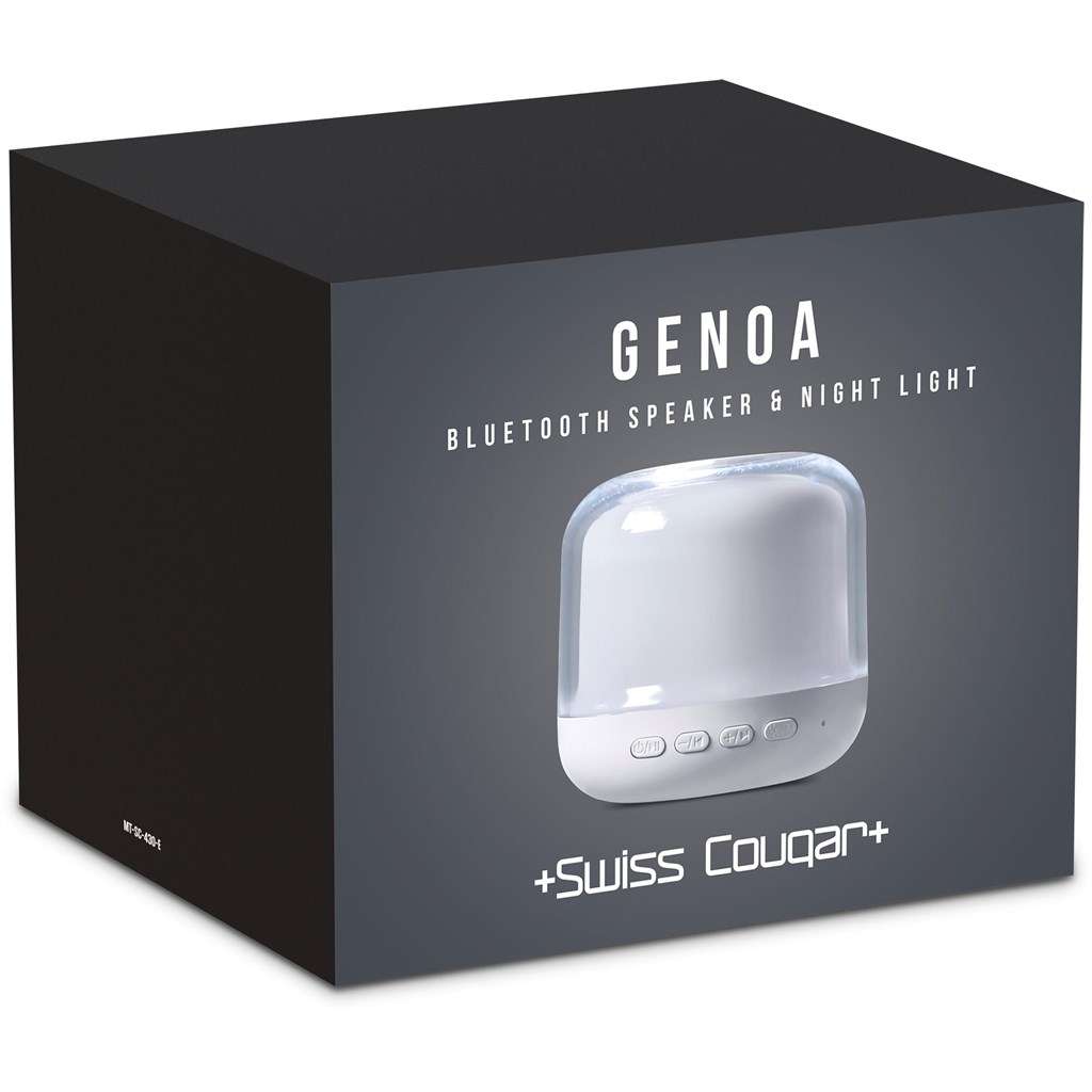 Swiss Cougar Genoa Bluetooth Speaker &amp; Night Light SOLID WHITE
