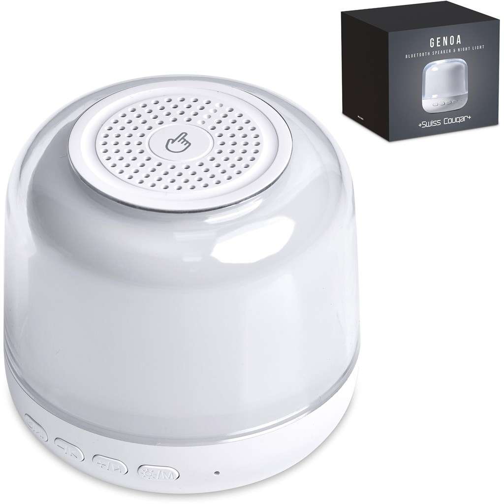 Swiss Cougar Genoa Bluetooth Speaker &amp; Night Light SOLID WHITE