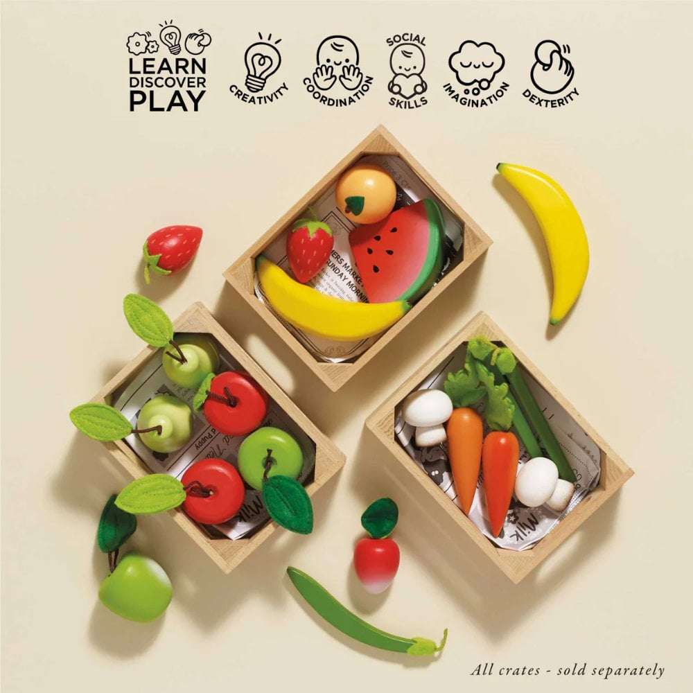 Wooden Smoothie Fruit Food Crate - 7pcs