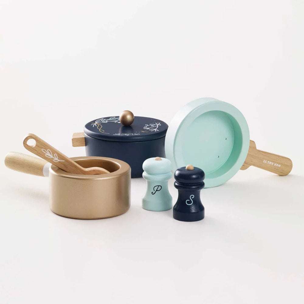 Wooden Pots &amp; Pans Kitchen Accessories - 7pcs