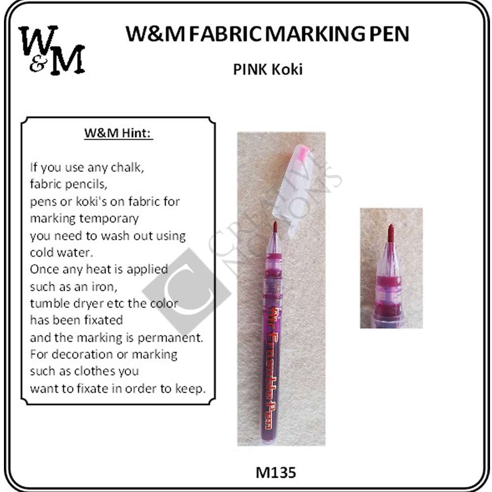 Fabric Marker Pen (Pink) - W&M