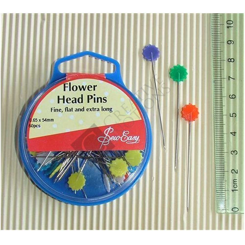 Flat Head Flower Pins - Sew Easy