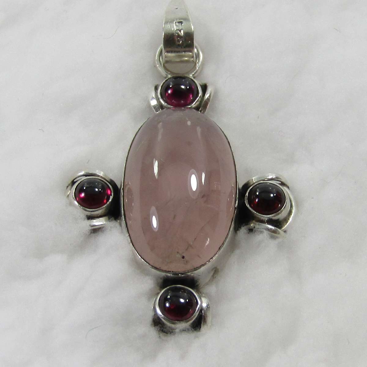 Rose Quartz and Garnet Pendant