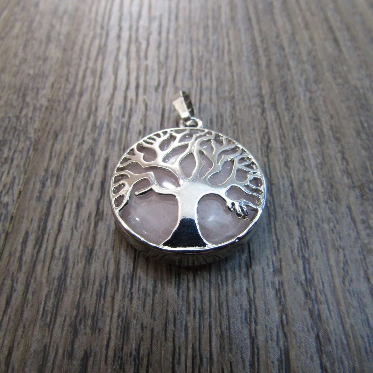 Rose Quartz Tree of Life Pendant