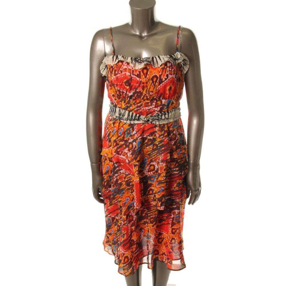 Nine West NEW Multi Tiered Sheer Sundress Plus 16W