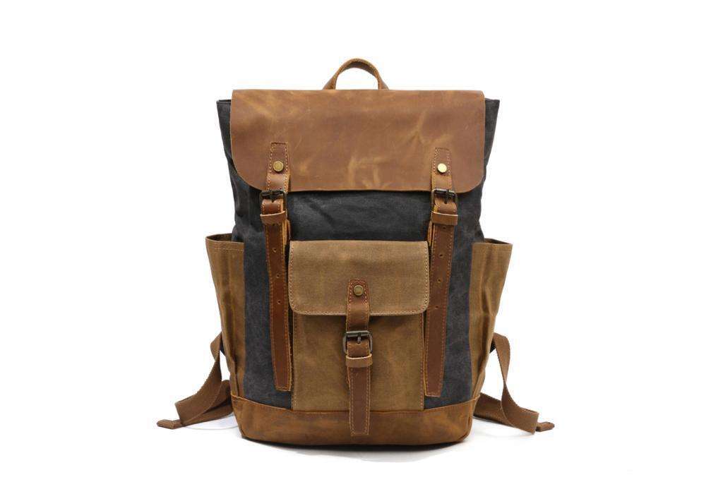 Leather Canvas  Portable Waterproof Backpack