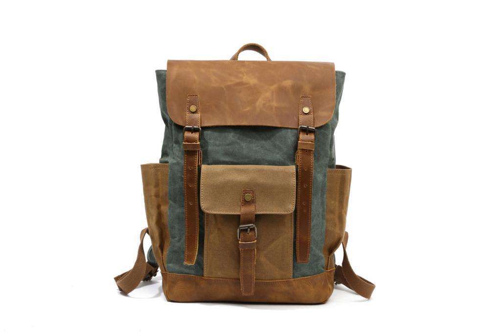 Leather Canvas  Portable Waterproof Backpack