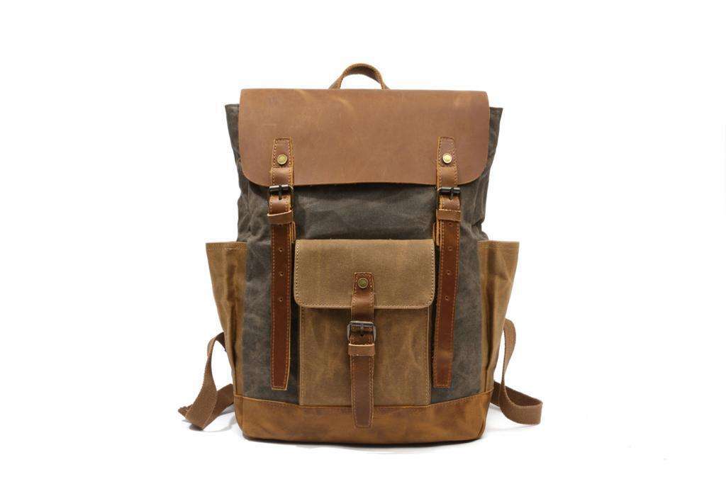 Leather Canvas  Portable Waterproof Backpack