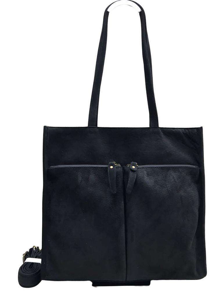 Leather top notch large totebag