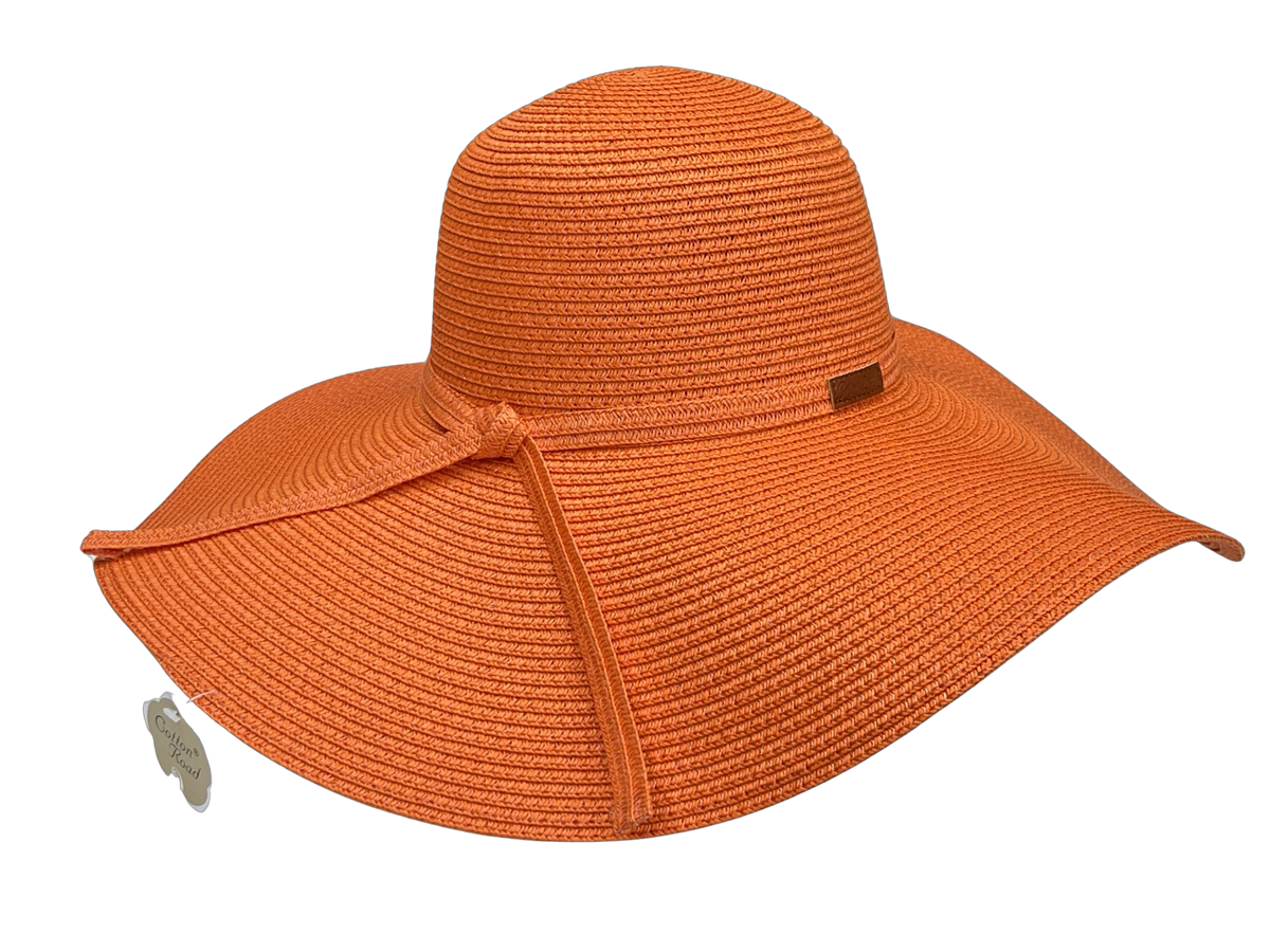 Ladies Packable Straw Floppy Sun Hat