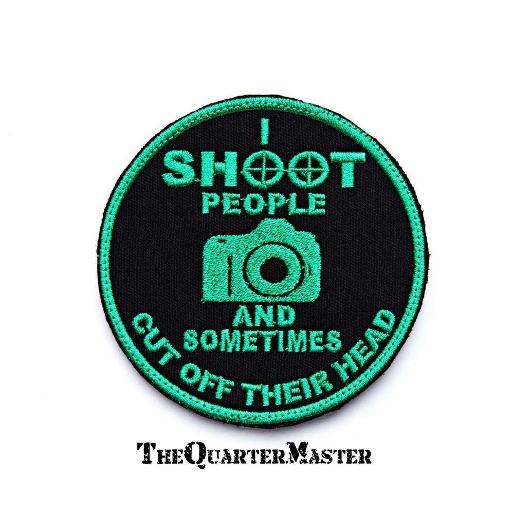 Bushveldt I SHOOT PEOPLE BADGE -  GREEN