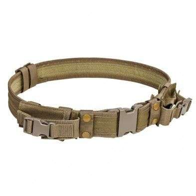 TACTICAL BELT W/TWO POUCHES TAN