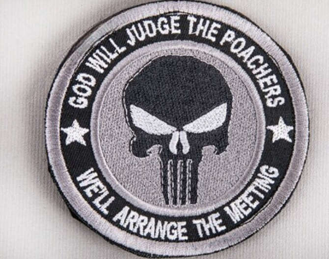 Bushveldt God will Judge the Poachers: Badge - Grey Black