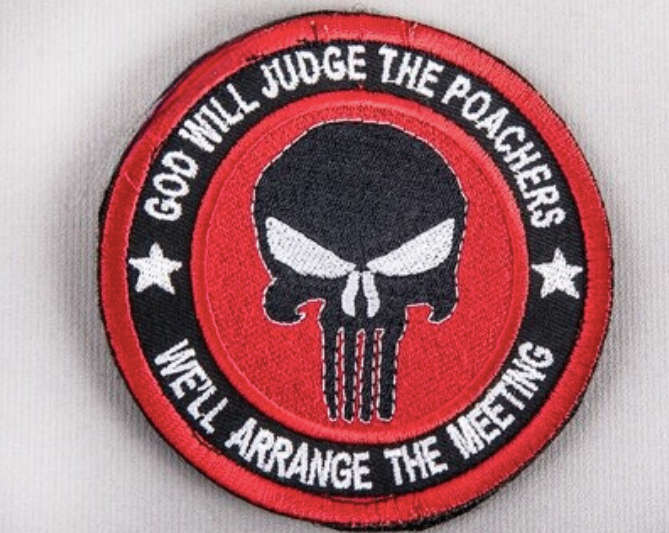 Bushveldt God will Judge the Poachers: Badge - Red Black