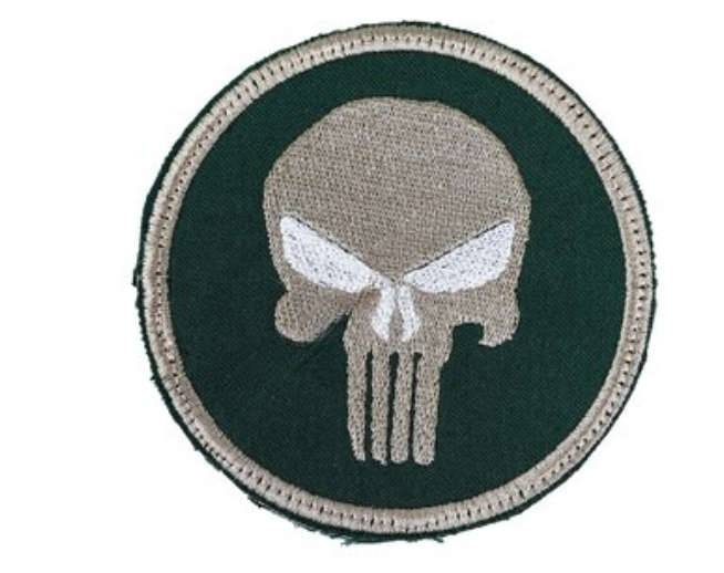 Bushveldt Punisher Skull Patch Khaki & Green