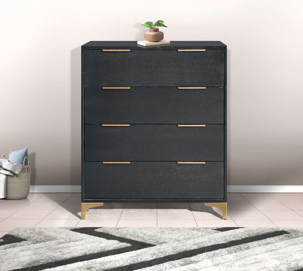 Black chest of drawers