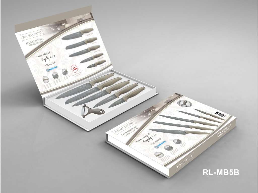 Royalty Line 4 Pieces Non-Stick Marble Coating Knife Set (READ THE DESCRIPTION)