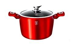 Berlinger Haus - 26 cm Metallic Line Stock Pot with Glass Lid - Burgundy (READ THE DESCRIPTION)