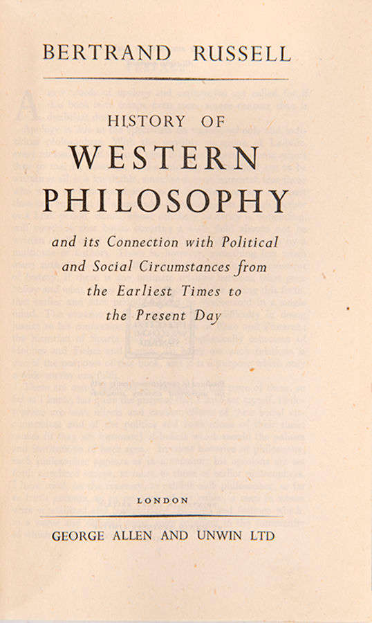 History of Western Philosophy + Bertrand Russell