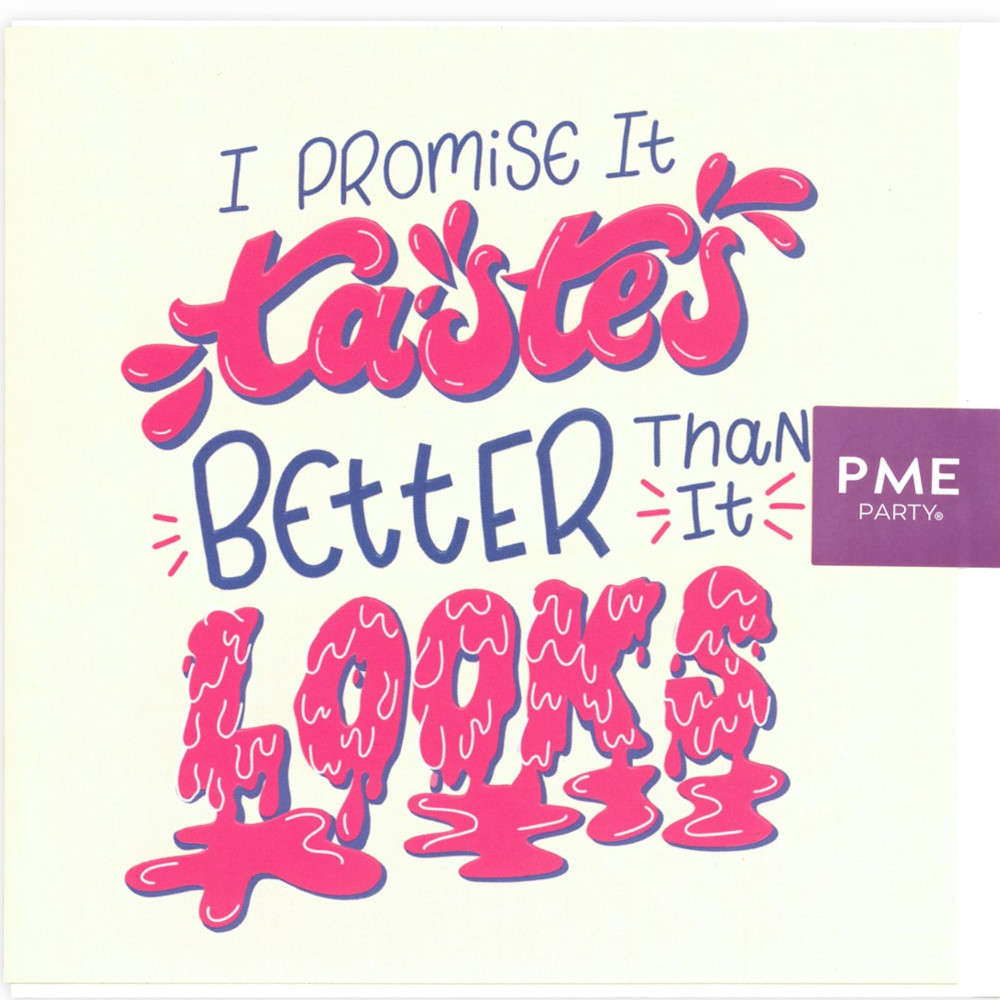 PME Greetings Cards with Envelope for Cakes - Tastes Better Than It Looks