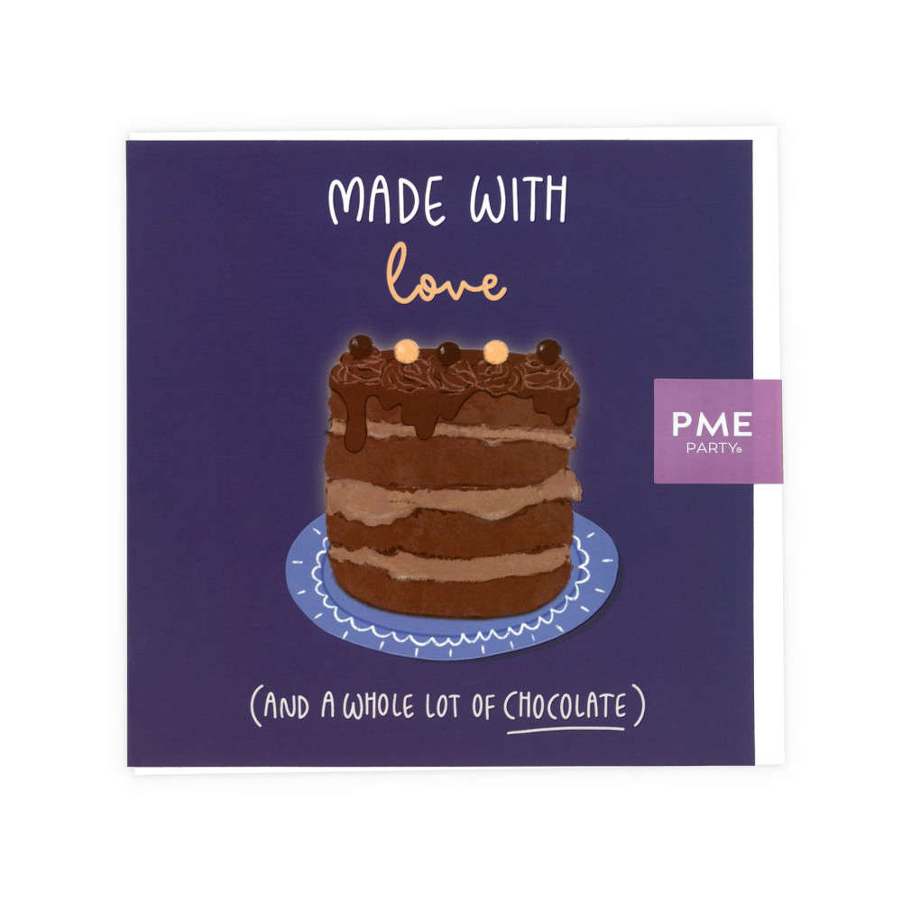 PME Greetings Cards with Envelope for Cakes - With Love And Chocolate