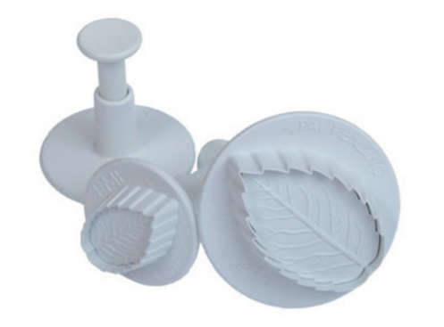 PME Medium VEINED ROSE LEAF Plastic Icing CutOut Plunger Cutter Sugarcraft Cake