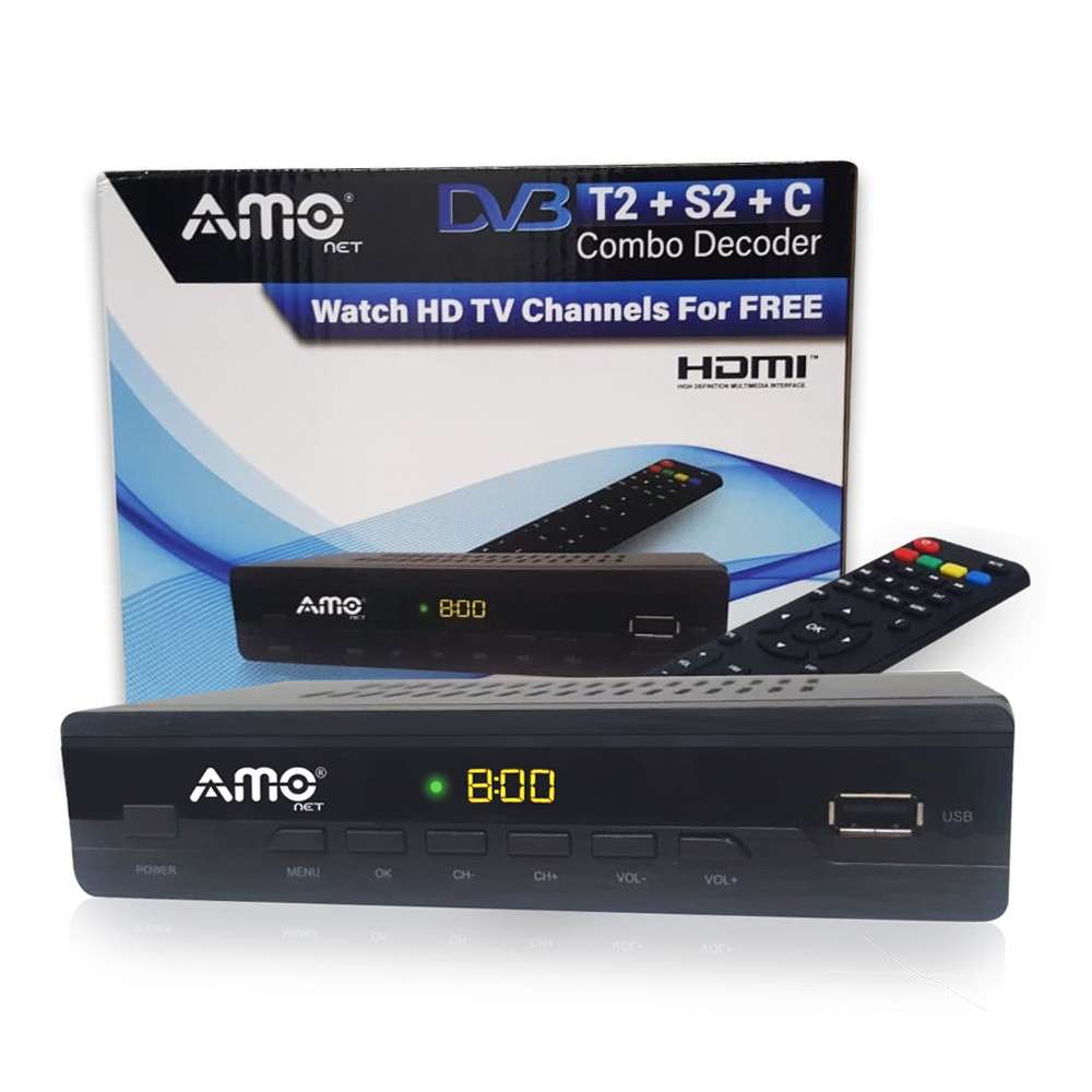 AMO Combo Digital Tv Decoder DVB T2 + S2 Receiver