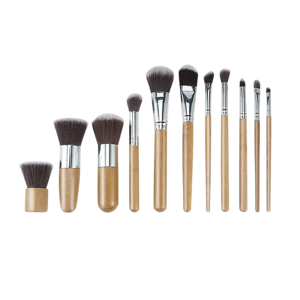Glam Beauty - Bamboo Make-up Brush Set Of 11 - Cotton Bag
