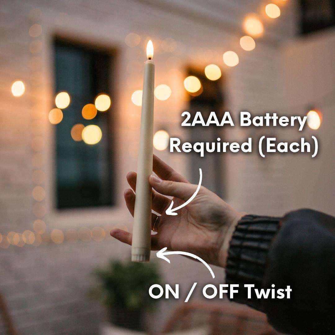 Ivory Flameless LED Taper Candle | Set of 6