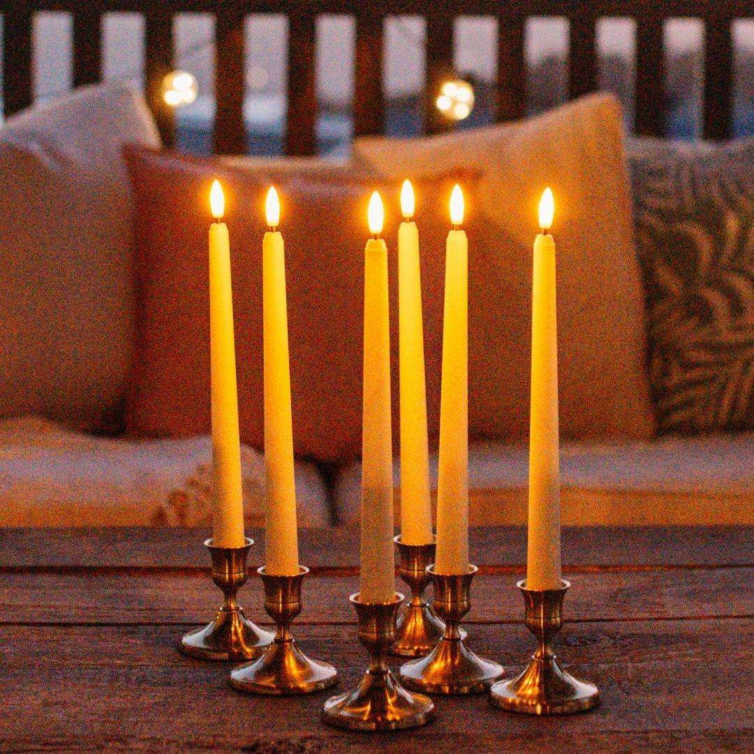 Ivory Flameless LED Taper Candle | Set of 6