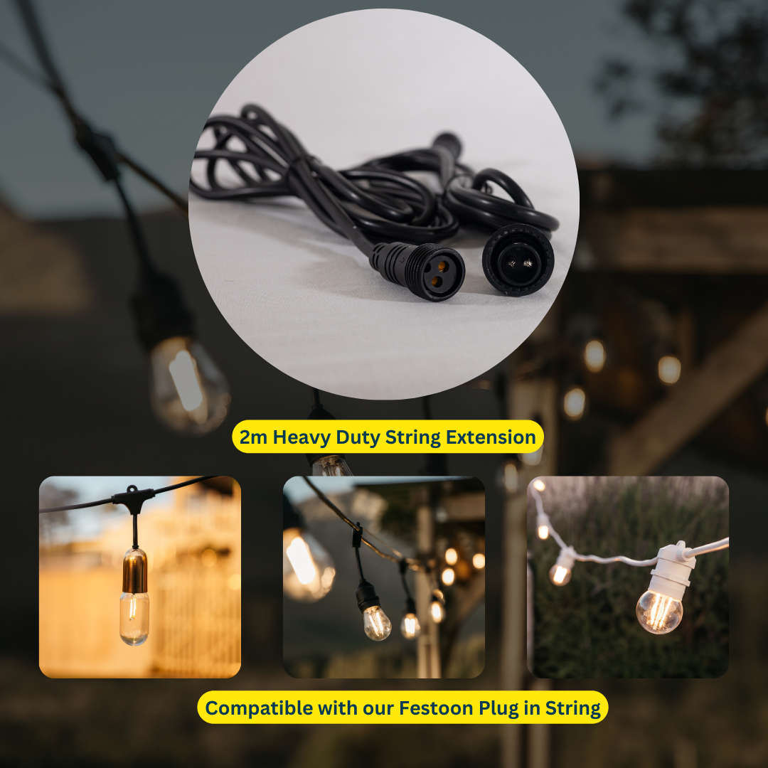 Festoon 2m Heavy-Duty Extension for Drop String Lights