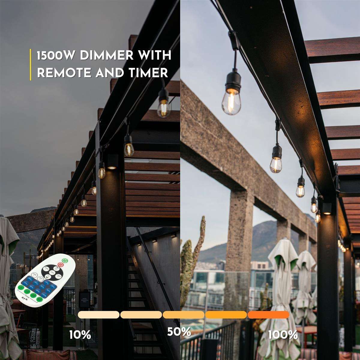 LED Dimmer Controller for Festoon String Lights (RF Remote)