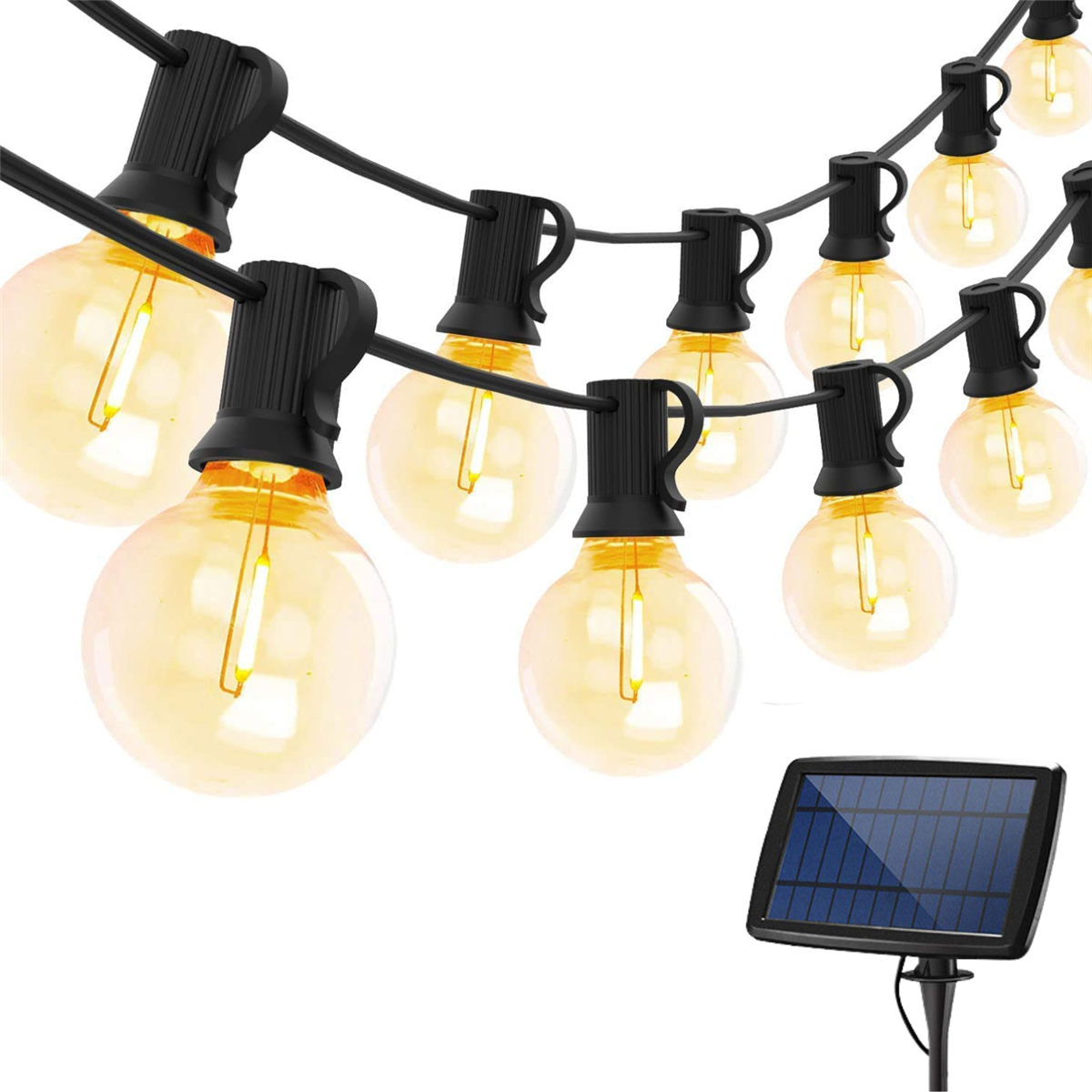 10m Solar Powered Classic 25 LED Bulb String Lights