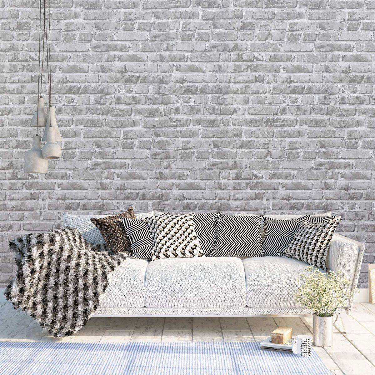 Stick On 3D PVC Wallpaper - 0.45mx5m (Grey Brick)