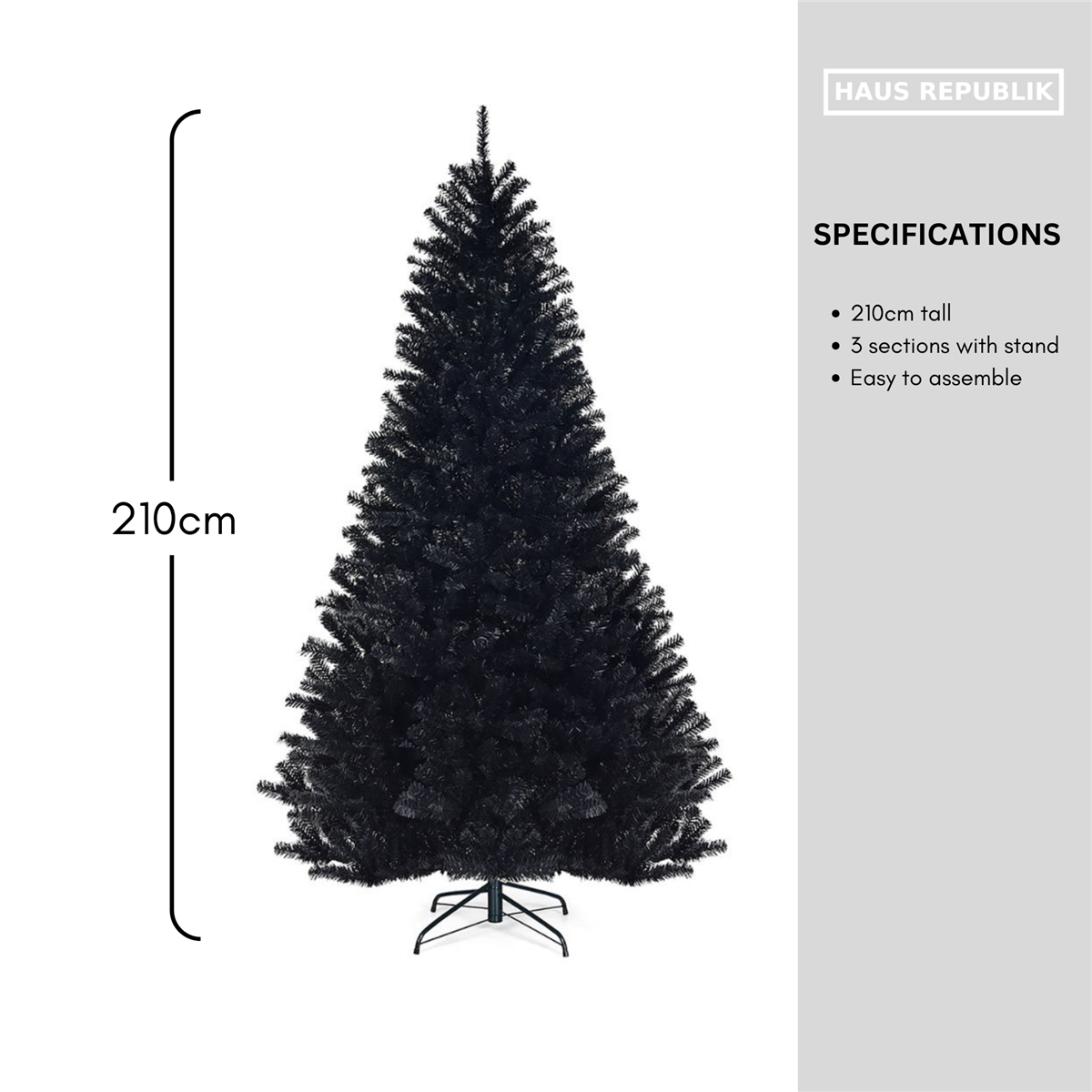 Haus Republik - Black Christmas Tree - 210cm