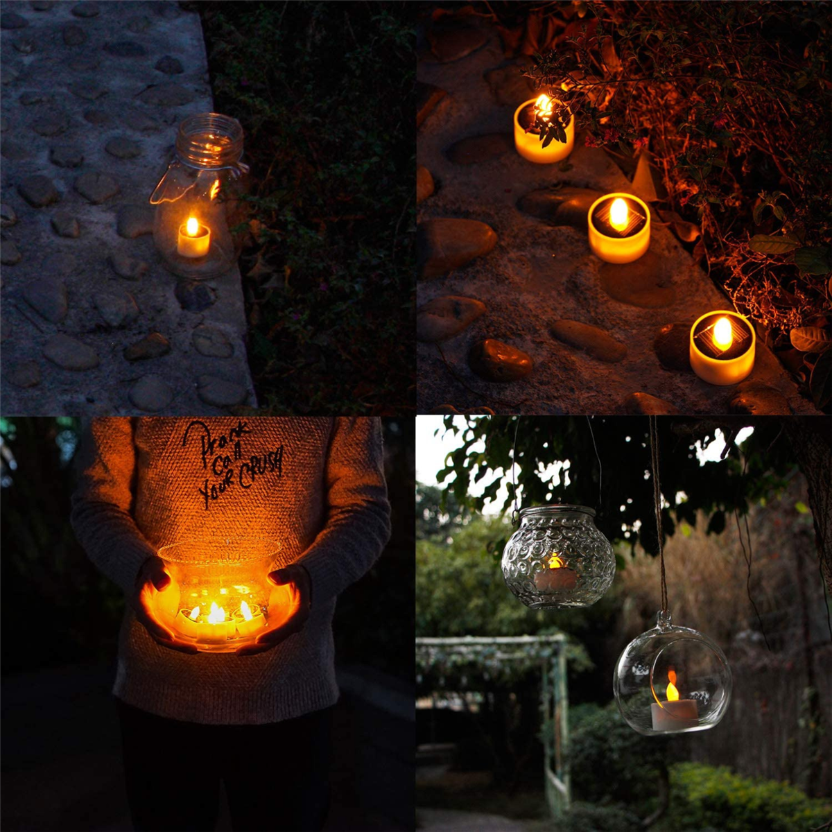 6 Solar LED Tea Light Candles