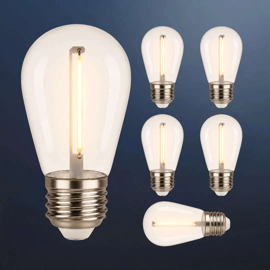 S14 Vintage Replacement Bulbs | E27 | 2W | 6 Pack | Solar