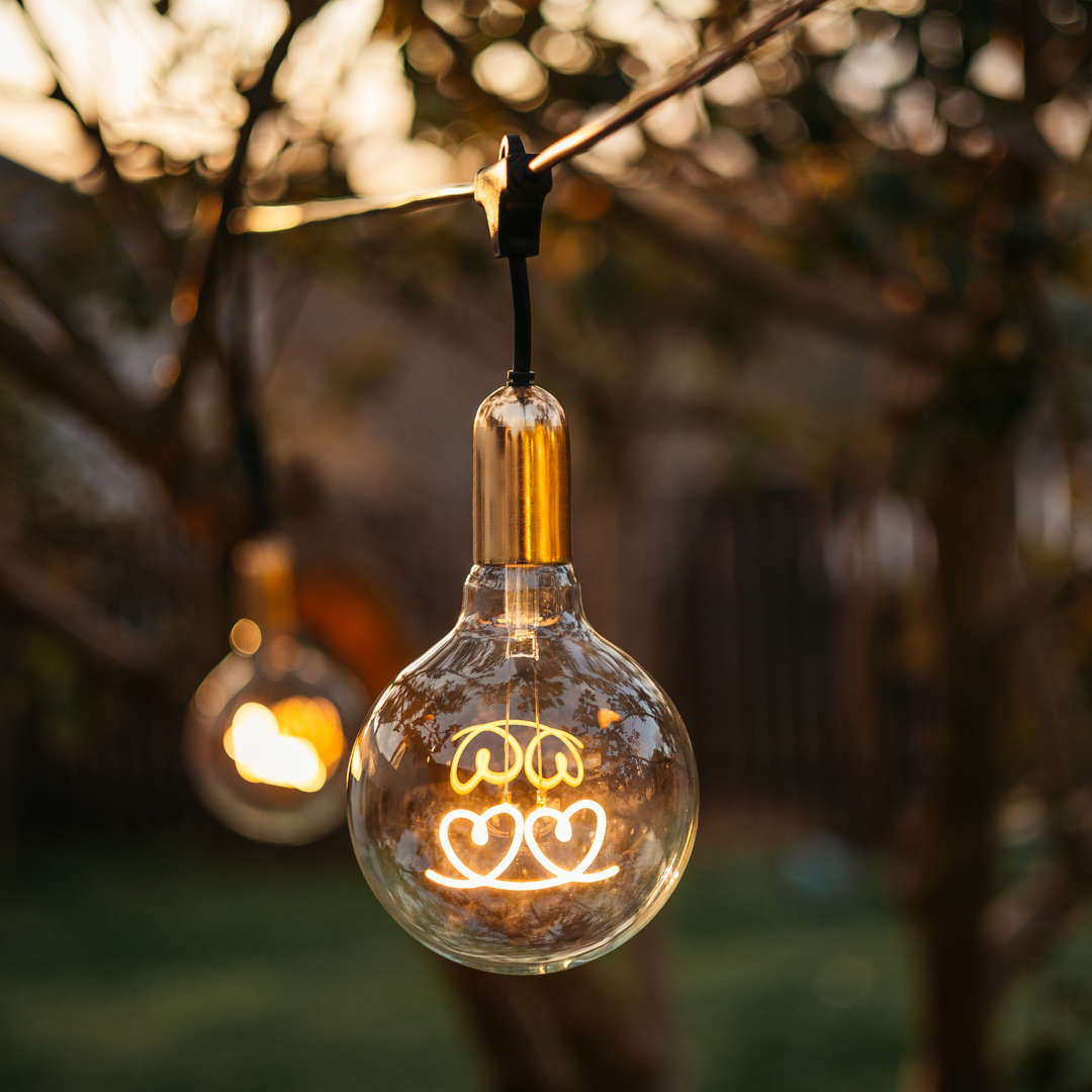 Retro Edison Light Bulb G125 HEARTS Warm White LED E27 3W