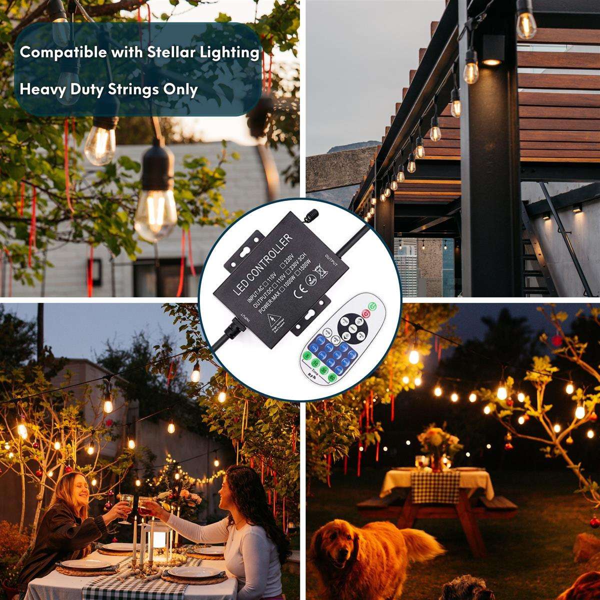 LED Dimmer Controller for Festoon String Lights (RF Remote)