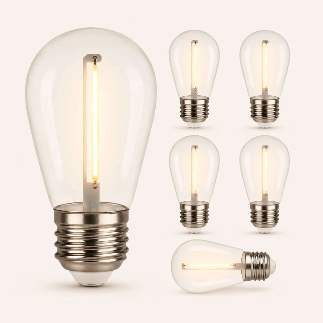 S14 Vintage Replacement Bulbs | E27 | 2W | 6 Pack | Solar