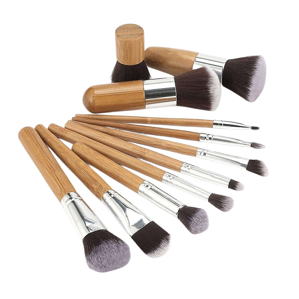 Glam Beauty - Bamboo Make-up Brush Set Of 11 - Cotton Bag
