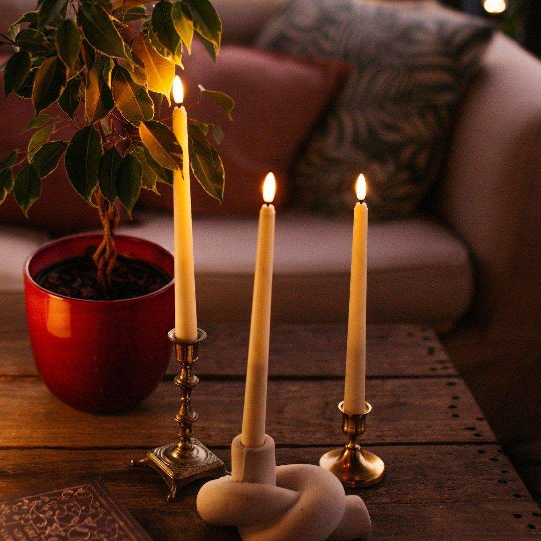 Ivory Flameless LED Taper Candle | Set of 6
