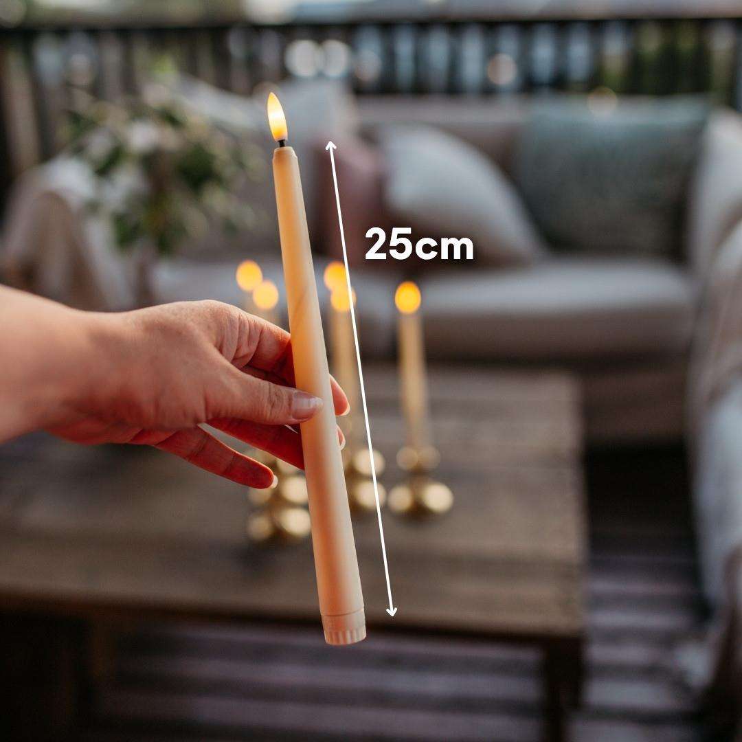Ivory Flameless LED Taper Candle | Set of 6
