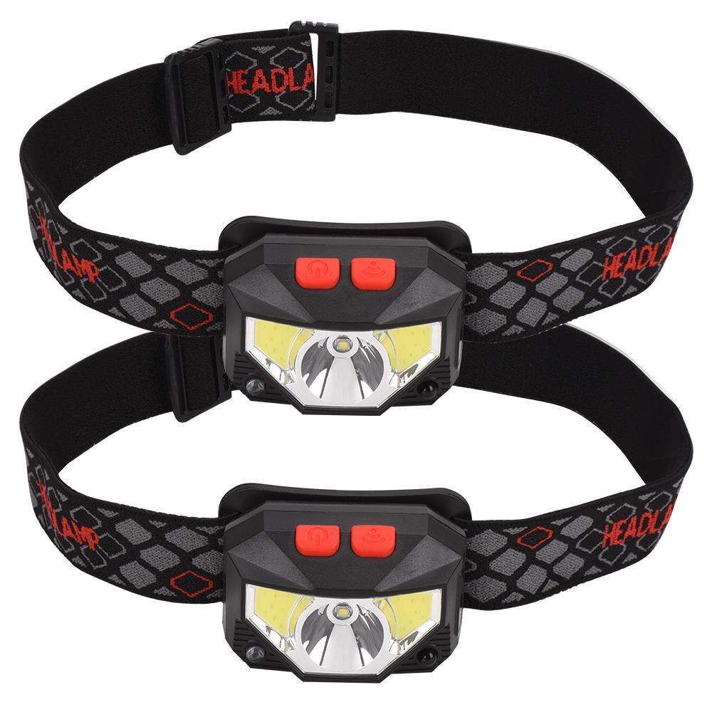 Ultra-Light Rechargeable LED Headlamps  Pack of 2