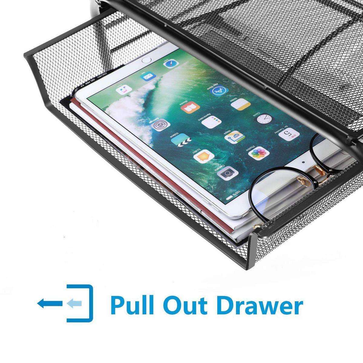 Mesh Monitor Laptop Stand Riser Desk